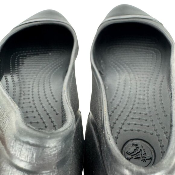 Crocs Gianna Alice Ballet Flats Shoes Black Size 7 Casual Comfort Minimalist - Picture 7 of 8